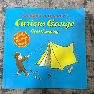 Scholastic Curious George Goes Camping Book - Blue and Yellow